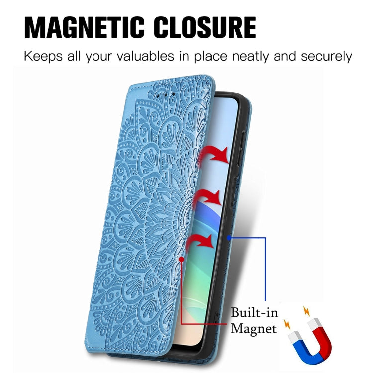 For  vivo  Y76 5G Blooming Mandala Embossed Magnetic Leather Phone Case