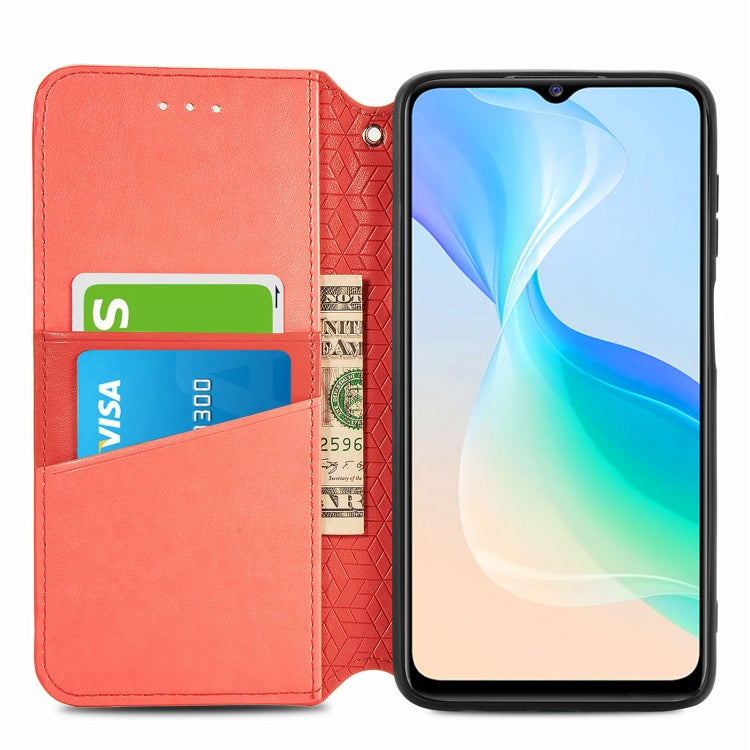 For  vivo  Y76 5G Blooming Mandala Embossed Magnetic Leather Phone Case