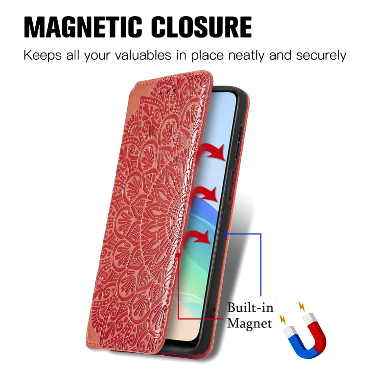 For  vivo  Y76 5G Blooming Mandala Embossed Magnetic Leather Phone Case
