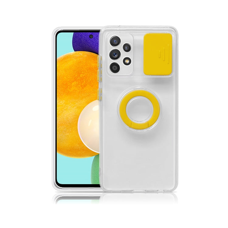 For Samsung Galaxy A73 Sliding Camshield TPU Phone Case with Ring Holder