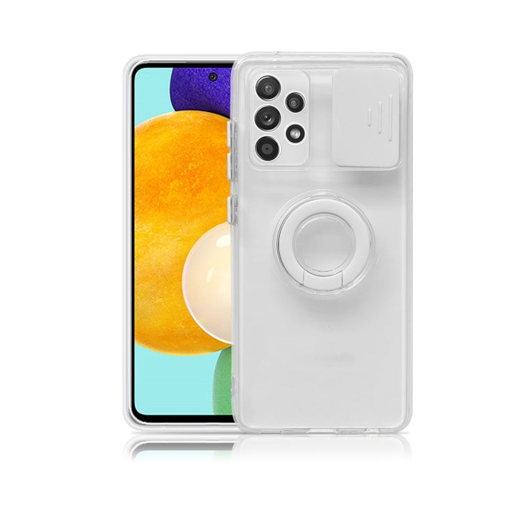 For Samsung Galaxy A73 Sliding Camshield TPU Phone Case with Ring Holder