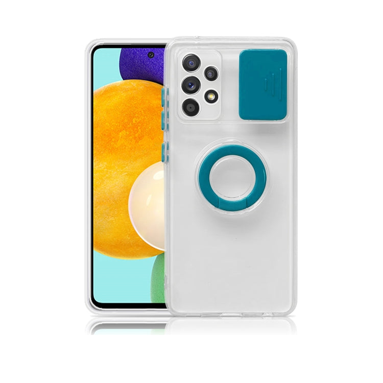 For Samsung Galaxy M52 Sliding Camshield TPU Phone Case with Ring Holder