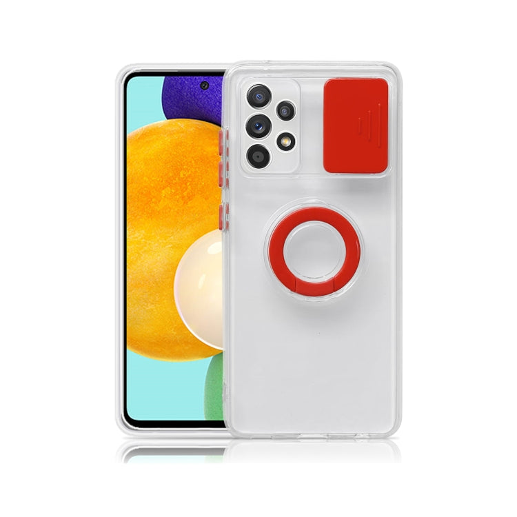 For Samsung Galaxy M52 Sliding Camshield TPU Phone Case with Ring Holder