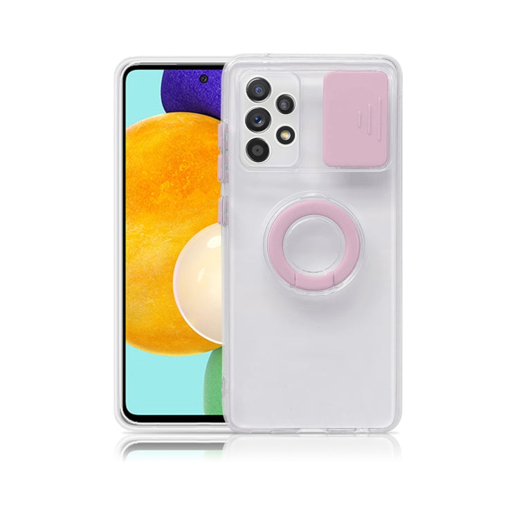 For Samsung Galaxy M52 Sliding Camshield TPU Phone Case with Ring Holder