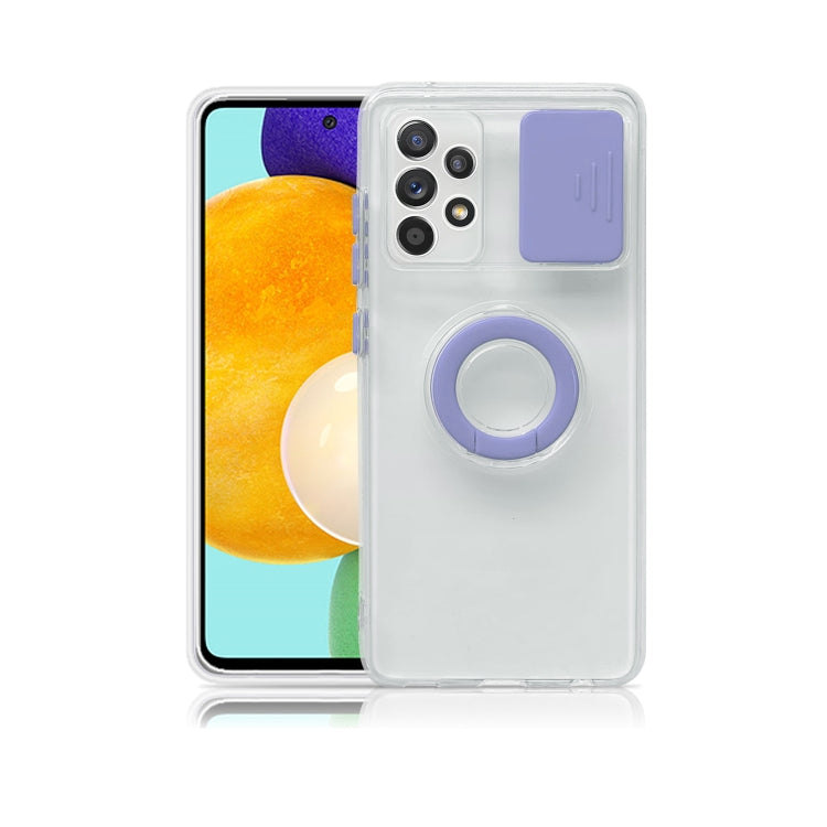 For Samsung Galaxy M52 Sliding Camshield TPU Phone Case with Ring Holder