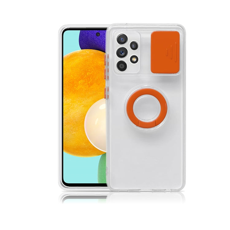 For Samsung Galaxy M52 Sliding Camshield TPU Phone Case with Ring Holder