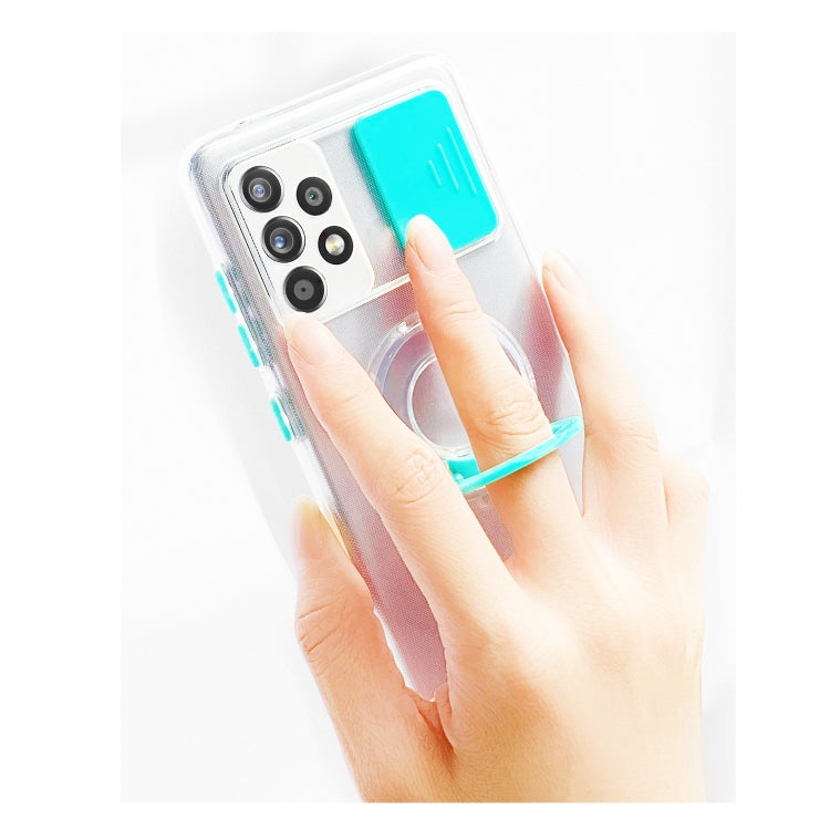 For Samsung Galaxy M52 Sliding Camshield TPU Phone Case with Ring Holder