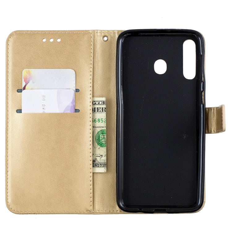 Diamond Encrusted Butterflies Love Flowers Pattern Horizontal Flip Leather Case for Galaxy M30 , with Holder & Card Slots & Wallet & Lanyard
