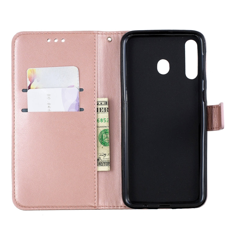 Diamond Encrusted Butterflies Love Flowers Pattern Horizontal Flip Leather Case for Galaxy M30 , with Holder & Card Slots & Wallet & Lanyard