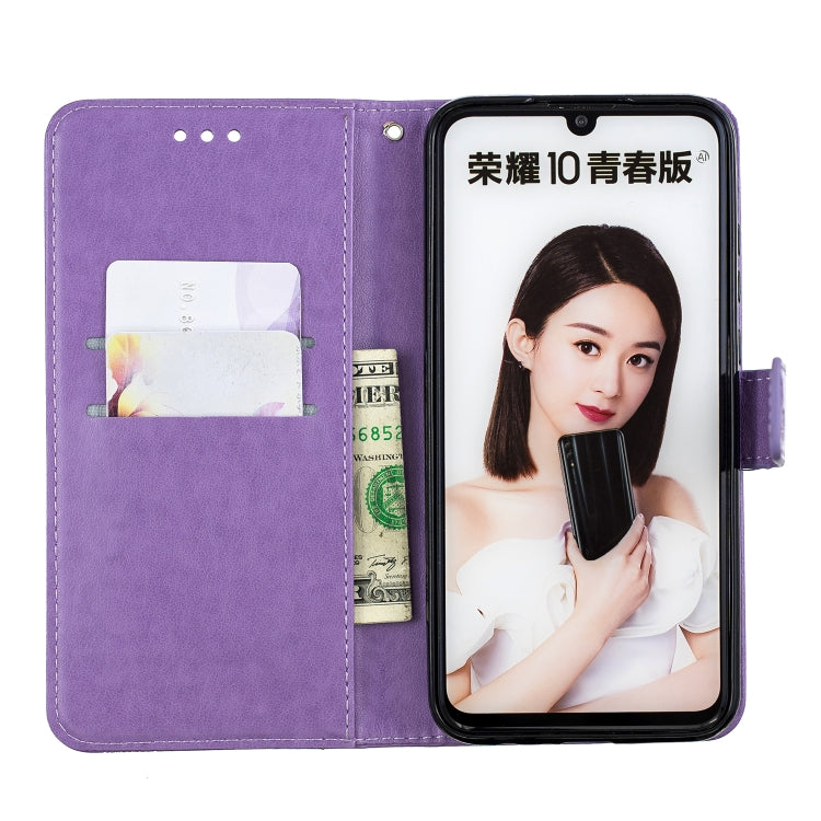 Diamond Encrusted Butterflies Love Flowers Pattern Horizontal Flip Leather Case for Huawei P Smart (2019) / Honor 10 Lite , with Holder & Card Slots & Wallet & Lanyard