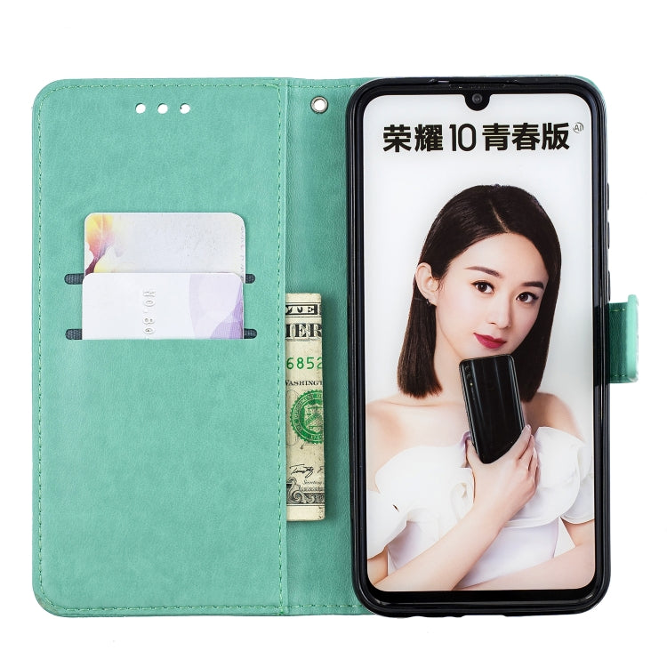 Diamond Encrusted Butterflies Love Flowers Pattern Horizontal Flip Leather Case for Huawei P Smart (2019) / Honor 10 Lite , with Holder & Card Slots & Wallet & Lanyard