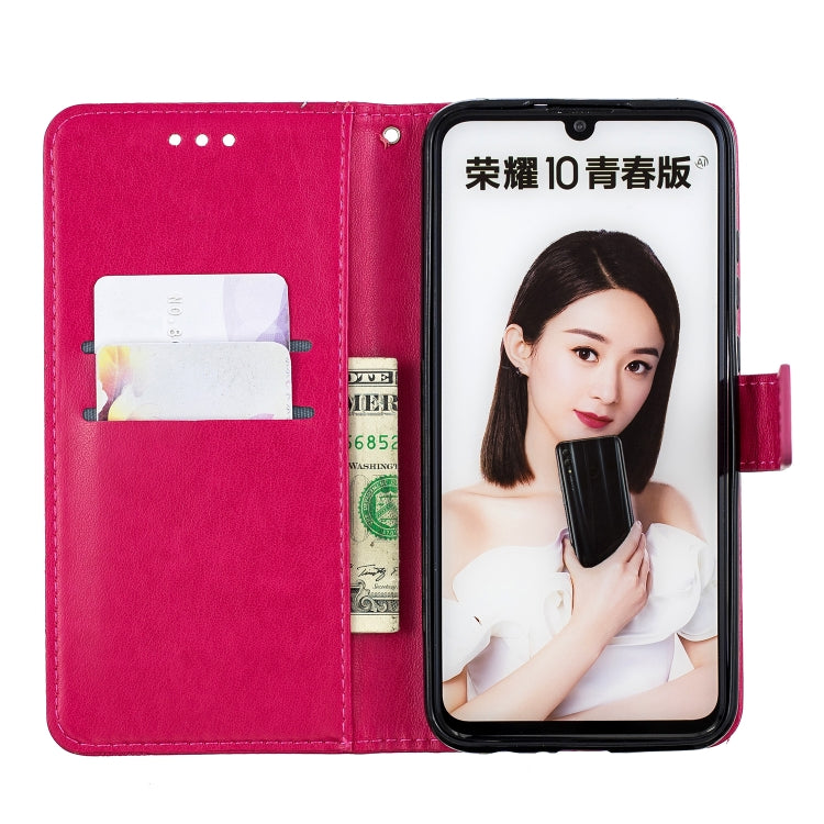 Diamond Encrusted Butterflies Love Flowers Pattern Horizontal Flip Leather Case for Huawei P Smart (2019) / Honor 10 Lite , with Holder & Card Slots & Wallet & Lanyard