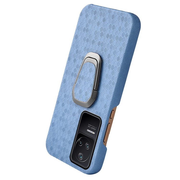 For Xiaomi Redmi K40S Ring Holder Honeycomb PU Phone Case