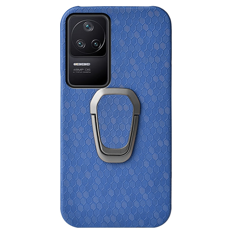 For Xiaomi Redmi K40S Ring Holder Honeycomb PU Phone Case