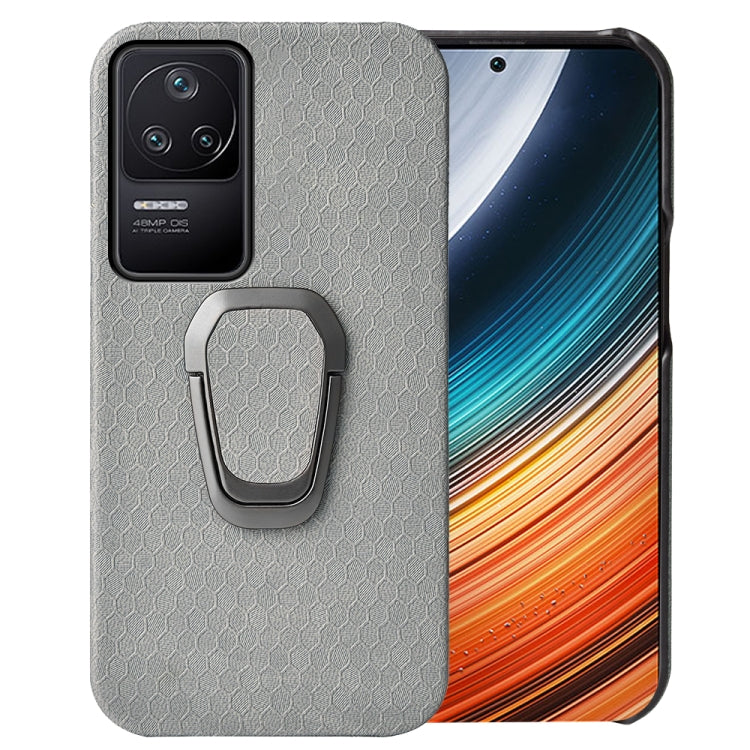 For Xiaomi Redmi K40S Ring Holder Honeycomb PU Phone Case