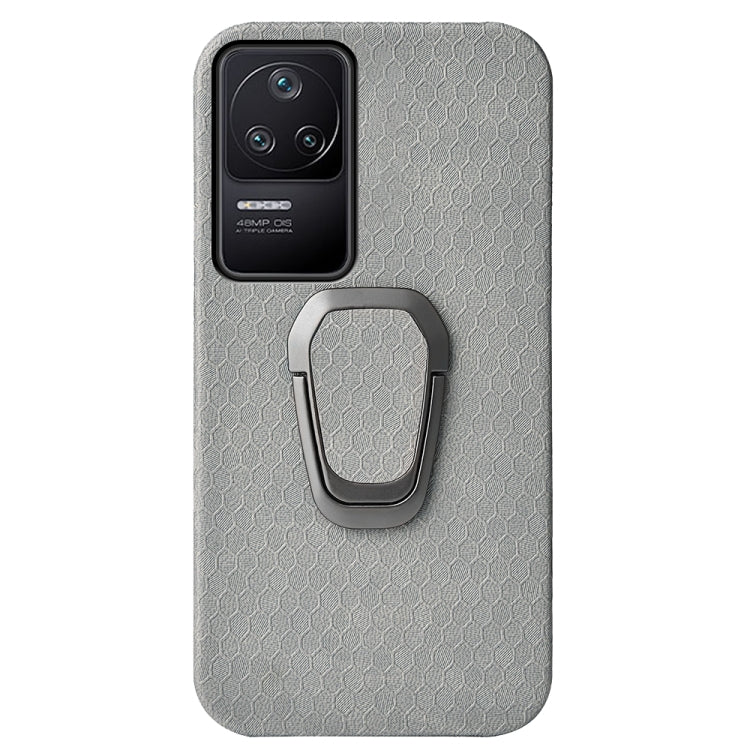 For Xiaomi Redmi K40S Ring Holder Honeycomb PU Phone Case