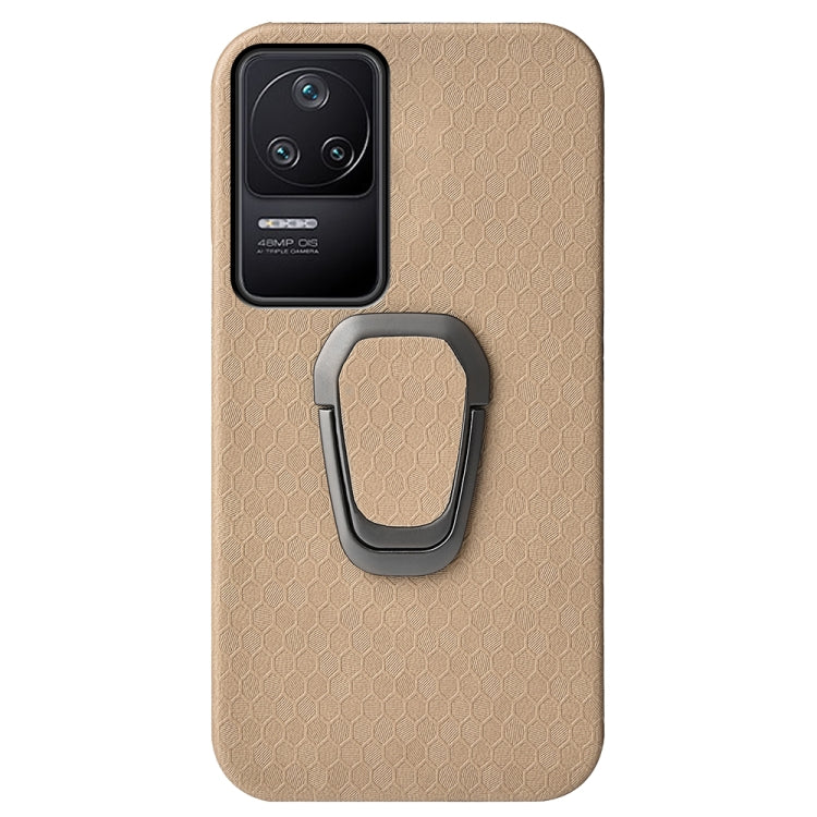 For Xiaomi Redmi K40S Ring Holder Honeycomb PU Phone Case