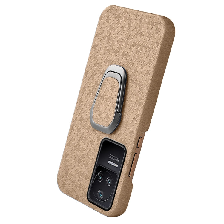 For Xiaomi Redmi K40S Ring Holder Honeycomb PU Phone Case