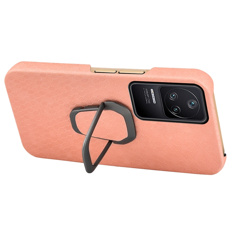 For Xiaomi Redmi K40S Ring Holder Honeycomb PU Phone Case