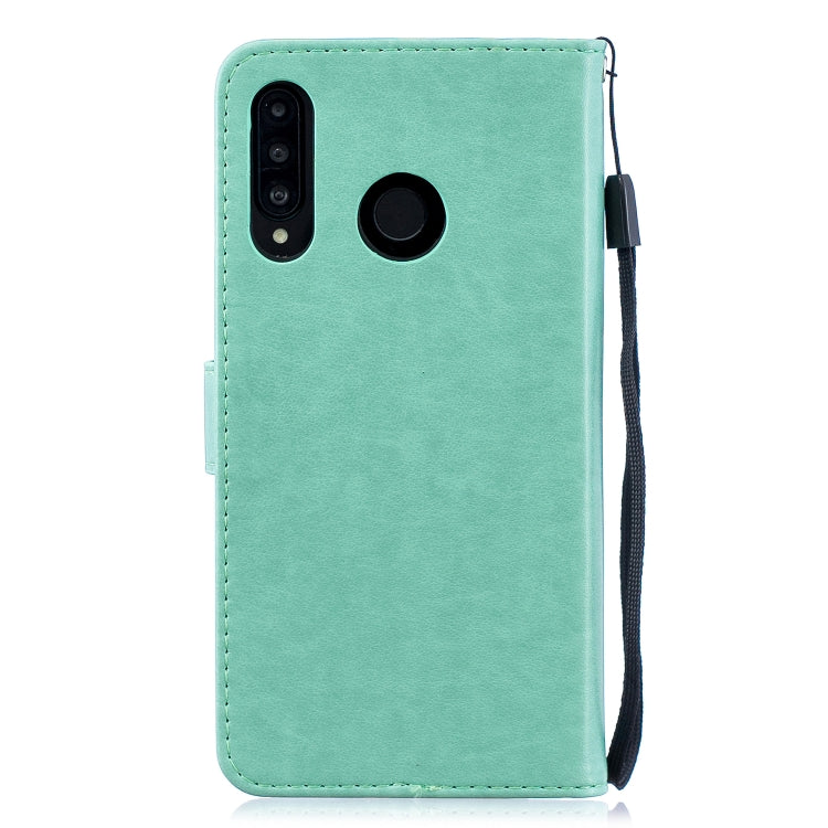 Diamond Encrusted Butterflies Love Flowers Pattern Horizontal Flip Leather Case for Huawei P30 Lite ,with Holder & Card Slots & Wallet & Lanyard