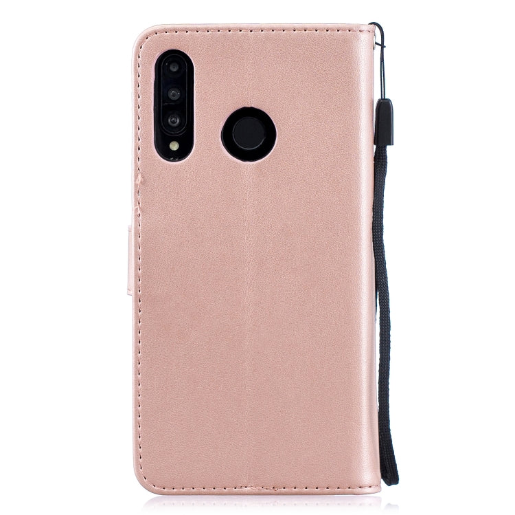 Diamond Encrusted Butterflies Love Flowers Pattern Horizontal Flip Leather Case for Huawei P30 Lite ,with Holder & Card Slots & Wallet & Lanyard