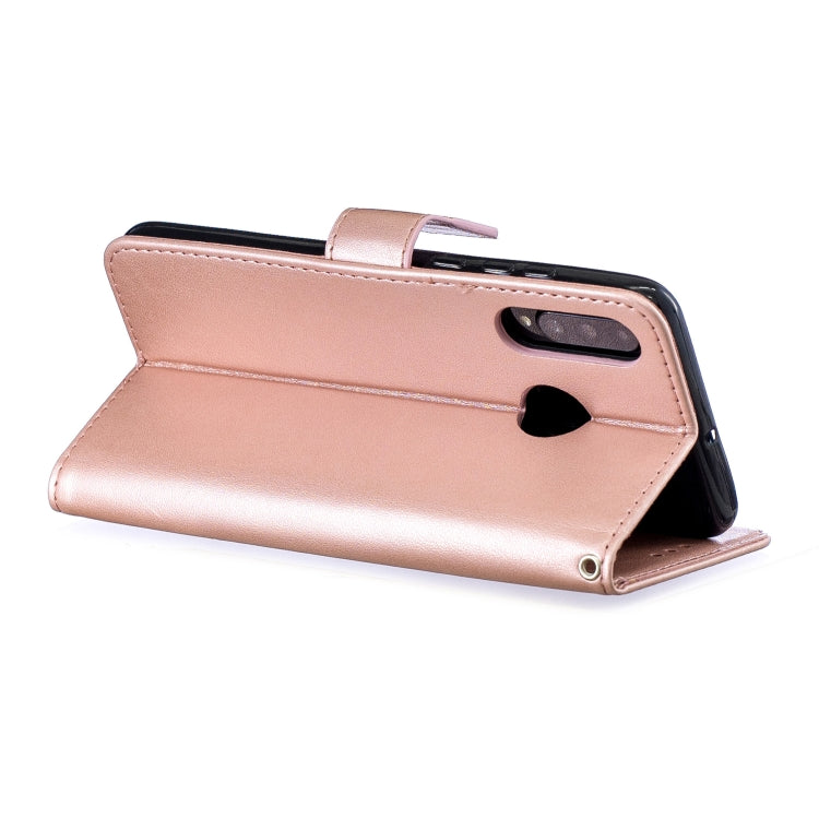 Diamond Encrusted Butterflies Love Flowers Pattern Horizontal Flip Leather Case for Huawei P30 Lite ,with Holder & Card Slots & Wallet & Lanyard