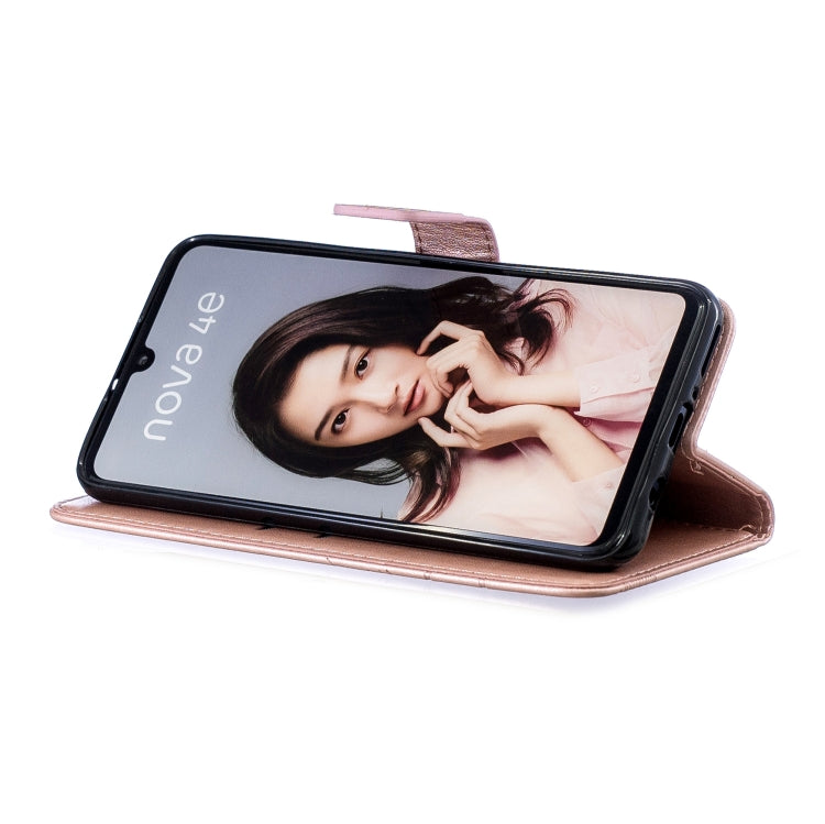 Diamond Encrusted Butterflies Love Flowers Pattern Horizontal Flip Leather Case for Huawei P30 Lite ,with Holder & Card Slots & Wallet & Lanyard