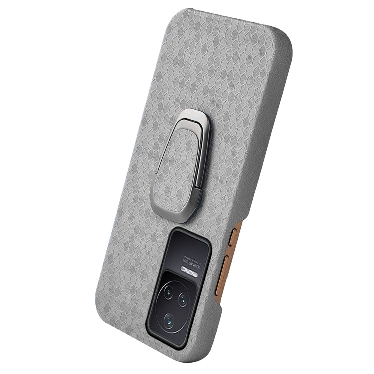For Xiaomi Redmi K50 Pro Ring Holder Honeycomb PU Phone Case