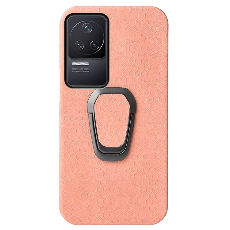 For Xiaomi Redmi K50 Pro Ring Holder Honeycomb PU Phone Case