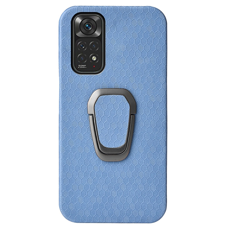 For Xiaomi Redmi Note 11 4G Global Ring Holder Honeycomb PU Phone Case