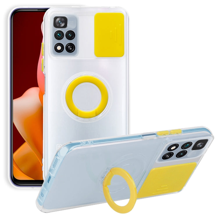 For Xiaomi Redmi Note 11 Pro Global Sliding Camshield TPU Phone Case with Ring Holder