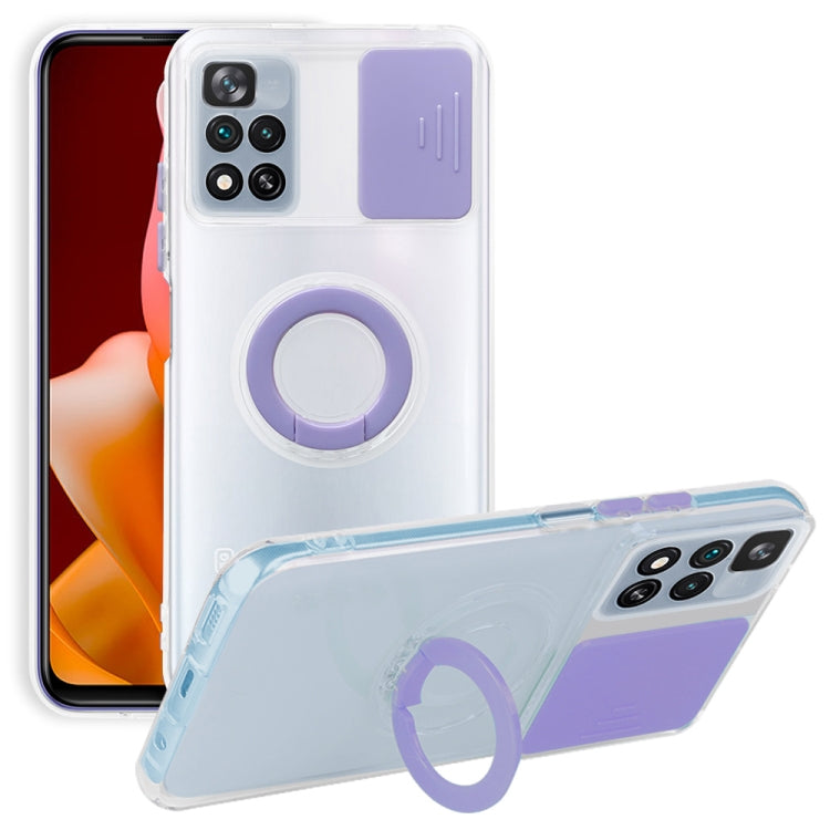 For Xiaomi Redmi Note 11 4G Global Sliding Camshield TPU Phone Case with Ring Holder