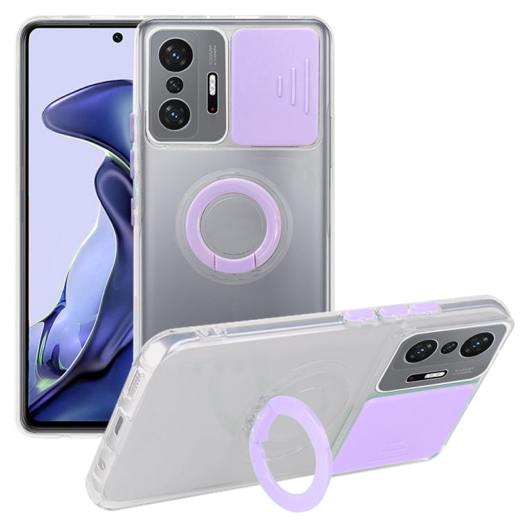 For Xiaomi Mi 11T / 11T Pro Sliding Camshield TPU Phone Case with Ring Holder