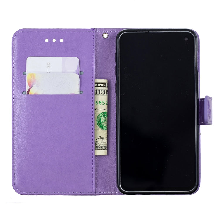 Diamond Encrusted Butterflies Love Flowers Pattern Horizontal Flip Leather Case for Galaxy S10e , with Holder & Card Slots & Wallet & Lanyard
