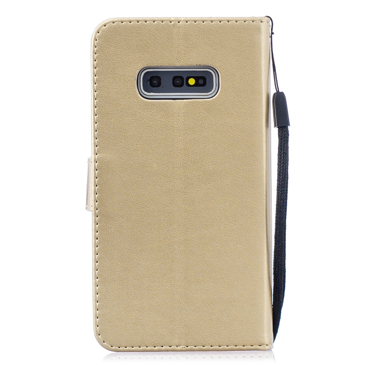 Diamond Encrusted Butterflies Love Flowers Pattern Horizontal Flip Leather Case for Galaxy S10e , with Holder & Card Slots & Wallet & Lanyard