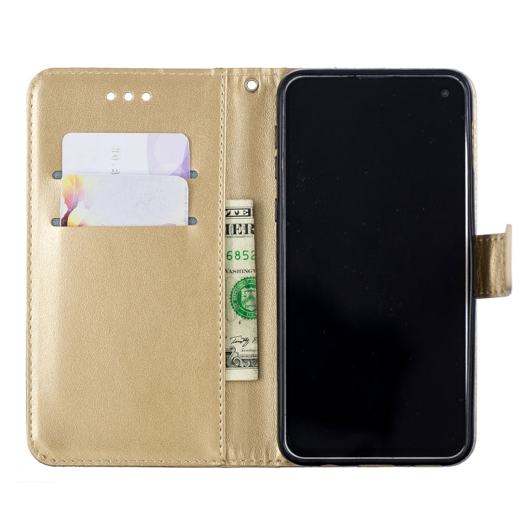 Diamond Encrusted Butterflies Love Flowers Pattern Horizontal Flip Leather Case for Galaxy S10e , with Holder & Card Slots & Wallet & Lanyard