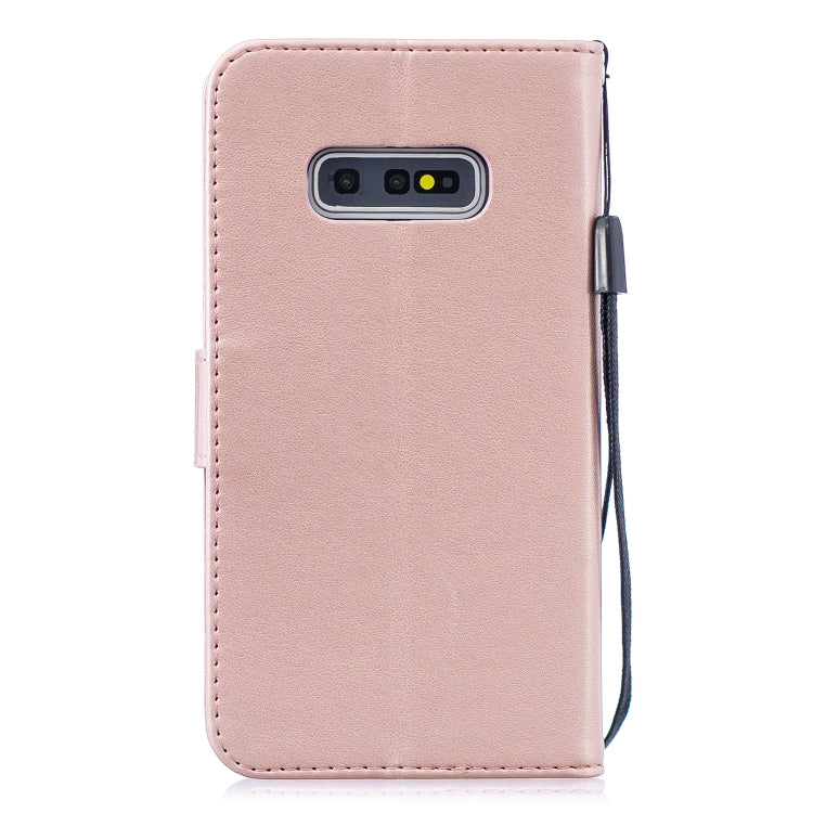 Diamond Encrusted Butterflies Love Flowers Pattern Horizontal Flip Leather Case for Galaxy S10e , with Holder & Card Slots & Wallet & Lanyard