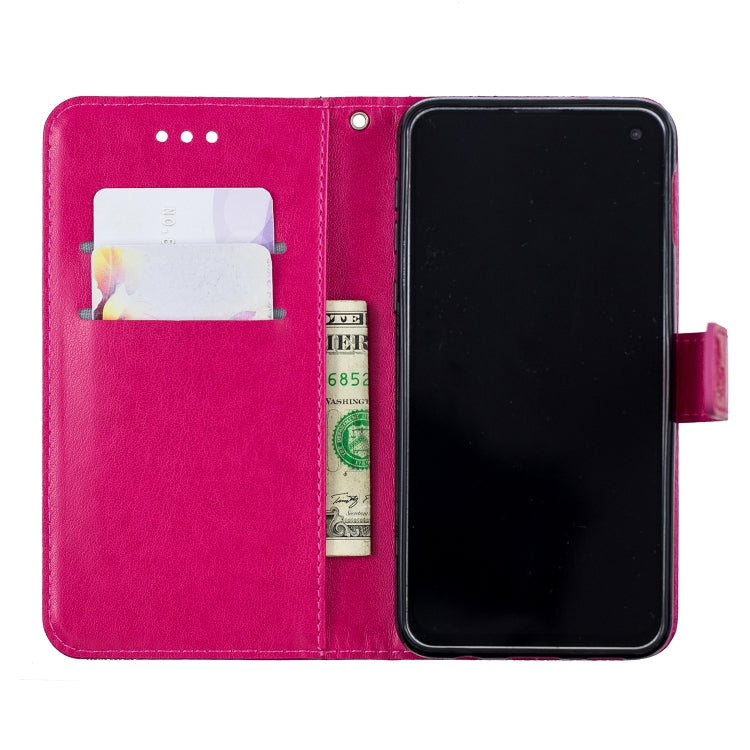 Diamond Encrusted Butterflies Love Flowers Pattern Horizontal Flip Leather Case for Galaxy S10e , with Holder & Card Slots & Wallet & Lanyard