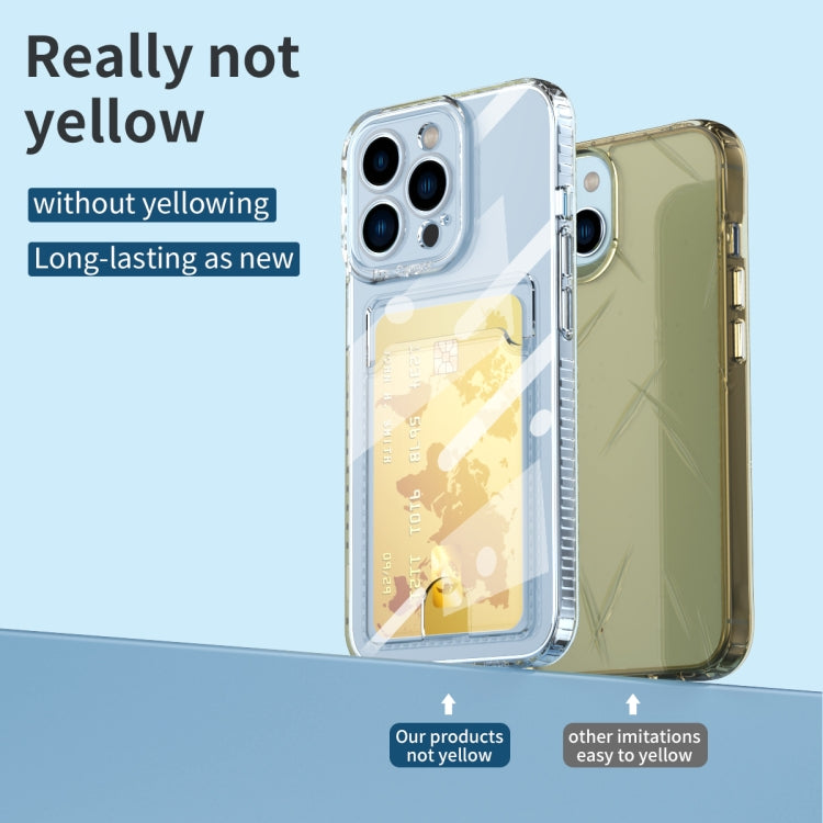 For iPhone 13 Pro Max Card Bag Shockproof Transparent Phone Case