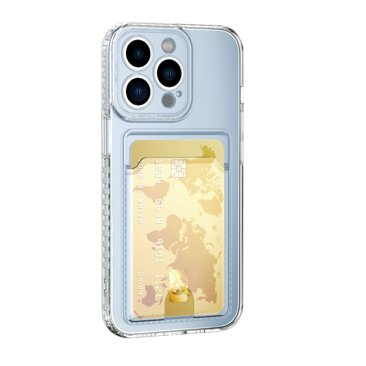 For iPhone 13 Pro Card Bag Shockproof Transparent Phone Case