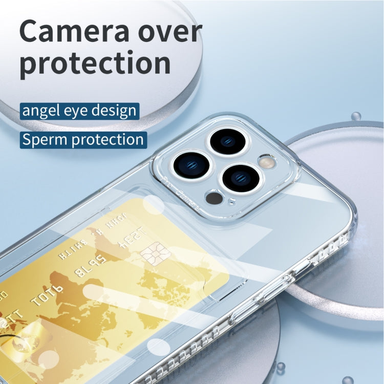For iPhone 13 Pro Card Bag Shockproof Transparent Phone Case