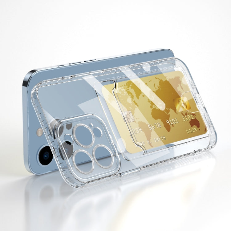 For iPhone 12 Pro Max Card Bag Shockproof Transparent Phone Case