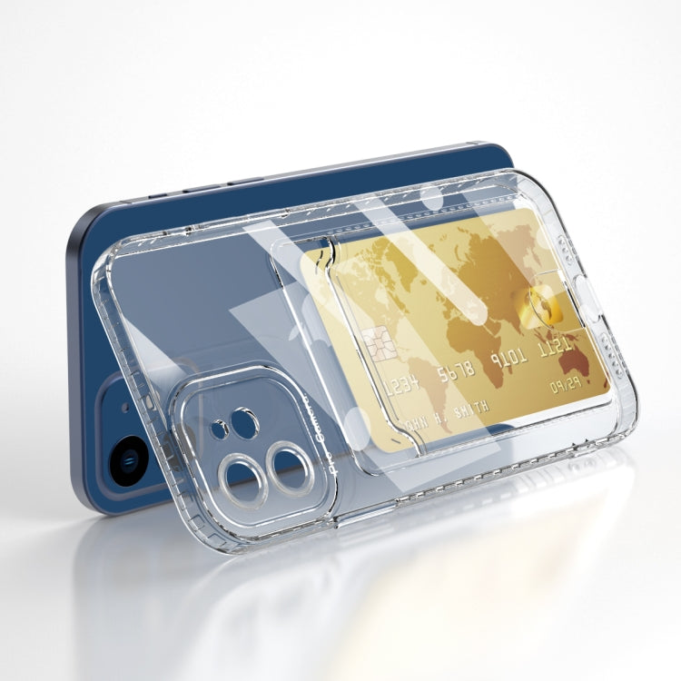 For iPhone 11 Card Bag Shockproof Transparent Phone Case