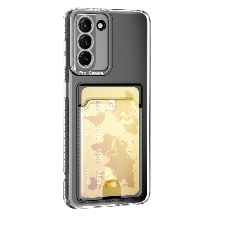 For Samsung Galaxy S22+ 5G Card Bag Shockproof Transparent Phone Case