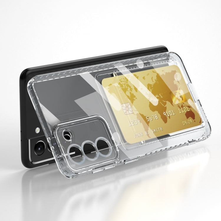 For Samsung Galaxy S21 FE 5G Card Bag Shockproof Transparent Phone Case