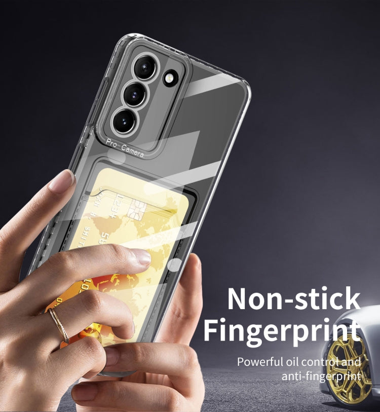 For Samsung Galaxy A73 4G / 5G Card Bag Shockproof Transparent Phone Case