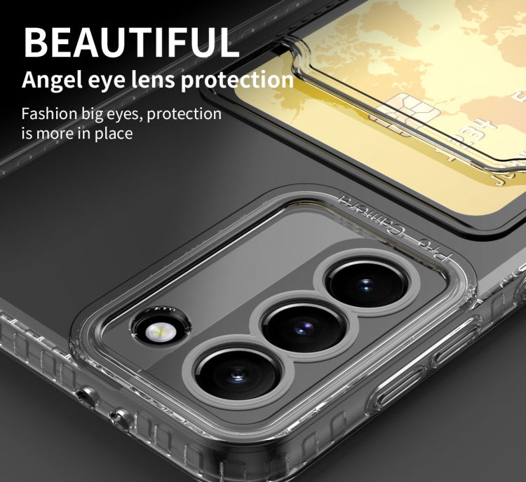 For Samsung Galaxy A73 4G / 5G Card Bag Shockproof Transparent Phone Case