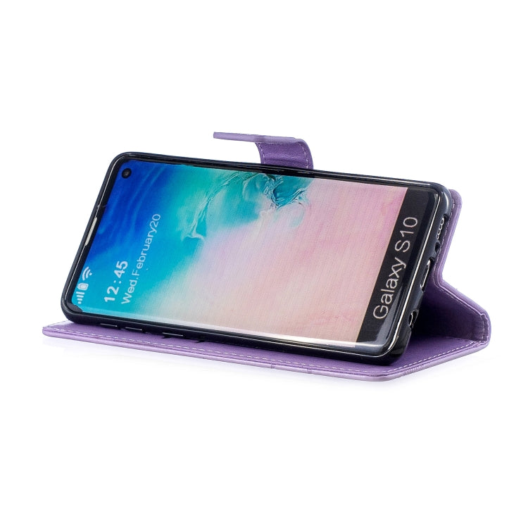 Diamond Encrusted Butterflies Love Flowers Pattern Horizontal Flip Leather Case for Galaxy S10 ,  with Holder & Card Slots & Wallet & Lanyard