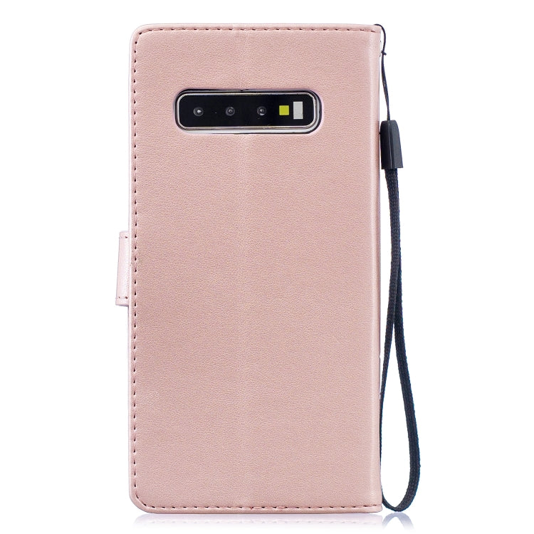 Diamond Encrusted Butterflies Love Flowers Pattern Horizontal Flip Leather Case for Galaxy S10 ,  with Holder & Card Slots & Wallet & Lanyard