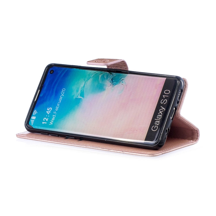 Diamond Encrusted Butterflies Love Flowers Pattern Horizontal Flip Leather Case for Galaxy S10 ,  with Holder & Card Slots & Wallet & Lanyard